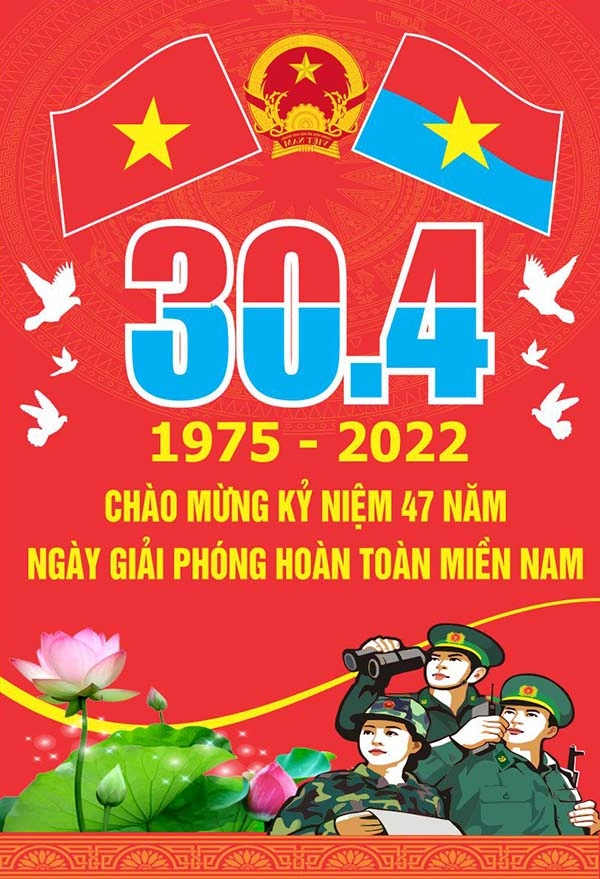 Mẫu Poster Chào Mừng Ngày Giải Phóng 30/4 và Quốc Tế Lao Động 1/5 (File CDR)