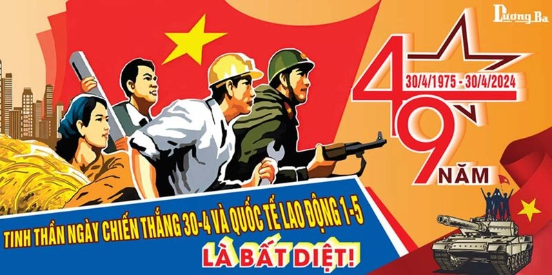 Mẫu Banner Chào Mừng Kỷ Niệm 30/4 và 1/5 File Vector CDR Chuyên Nghiệp