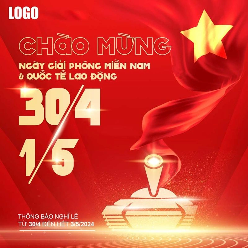 Mẫu Banner Chào Mừng Ngày Lễ 30/4 - 1/5 File PSD Thiết Kế Chuyên Nghiệp