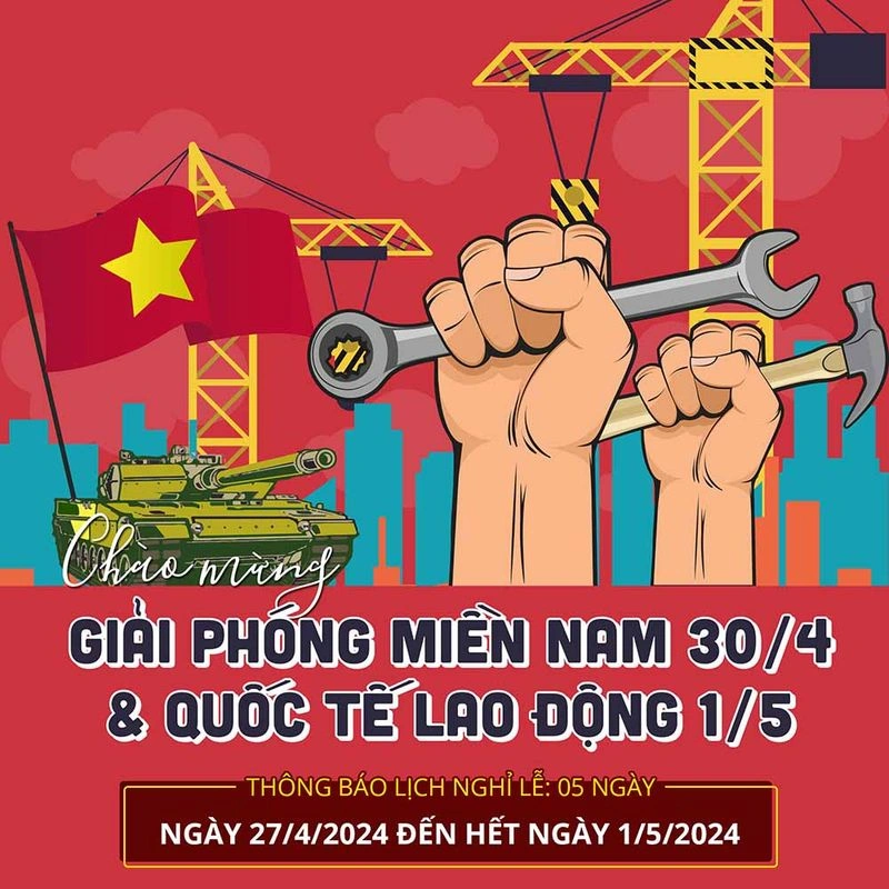 Mẫu Banner Chào Mừng Lễ 30/4 - 1/5 File PSD Thiết Kế Đẹp, Sắc Nét