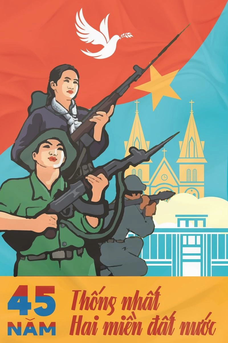 Tải mẫu poster 30/4 kỷ niệm ngày giải phóng miền Nam file vector AI chất lượng cao