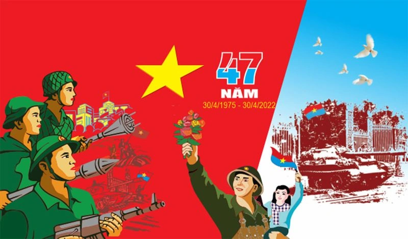Mẫu Pano Kỷ Niệm Ngày Giải Phóng Miền Nam 30/4 và Quốc Tế Lao Động 1/5 (File Corel CDR)