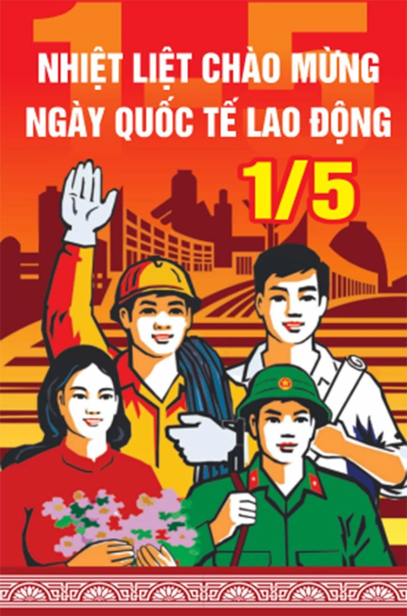 Mẫu phướn 30/4 và 1/5 file CDR chất lượng cao cho in ấn quảng cáo