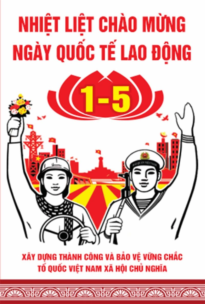 Mẫu phướn 30/4 và 1/5 file CDR chất lượng cao cho in ấn