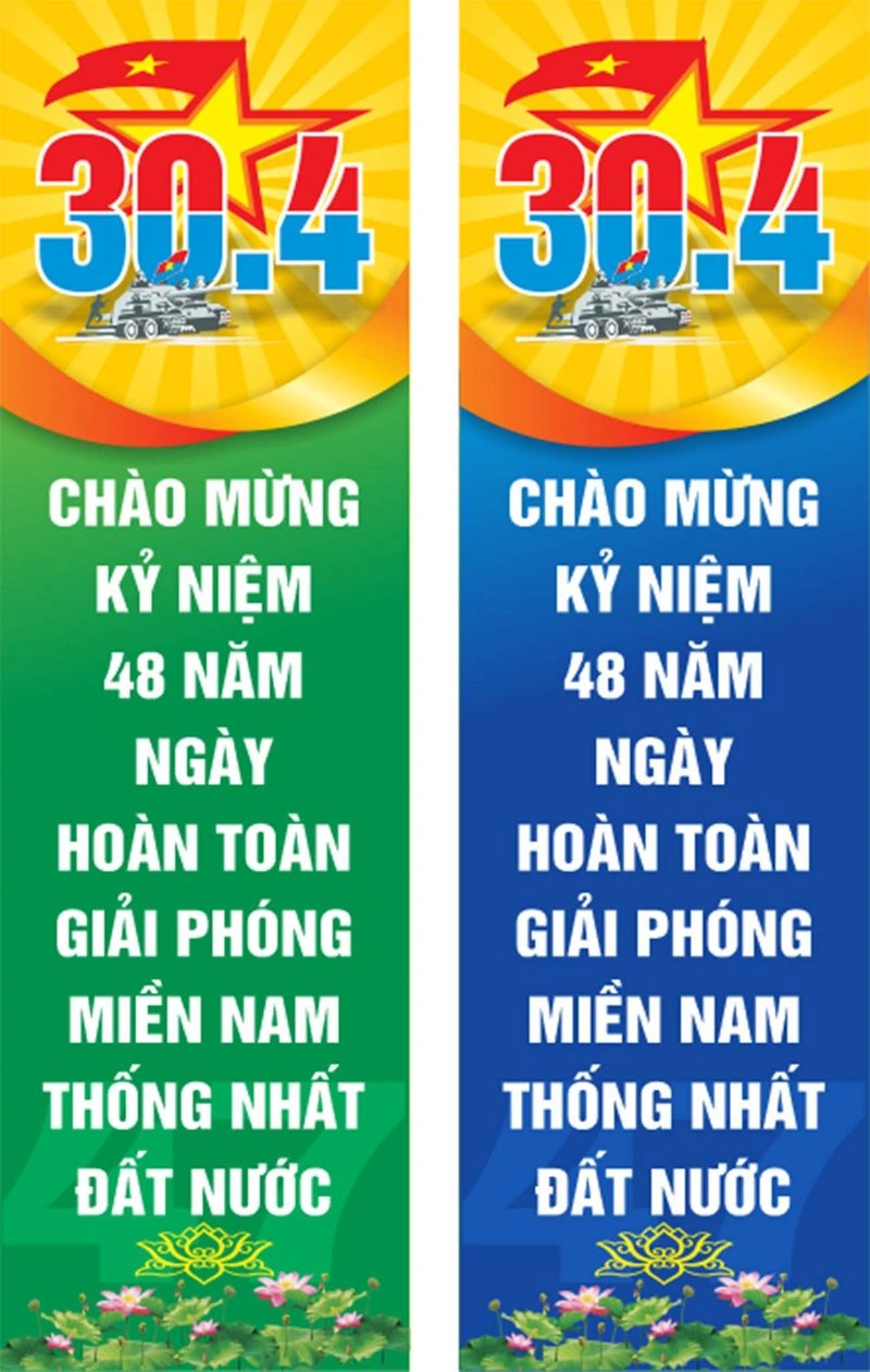 Mẫu phướn 30/4 và 1/5 file CDR chất lượng cao cho in ấn