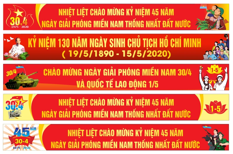 Bộ 5 Mẫu Băng Rôn Chào Mừng Ngày 30/4 Và 1/5 File Corel (CDR) Đẹp Nhất