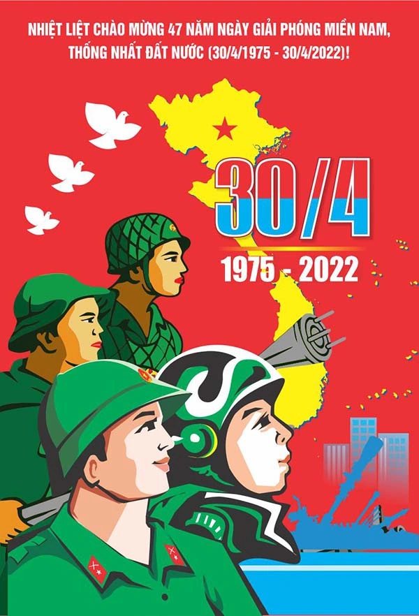 Mẫu Poster Quân Đội Kỷ Niệm 30/4 và 1/5 File CDR Vector Chất Lượng Cao