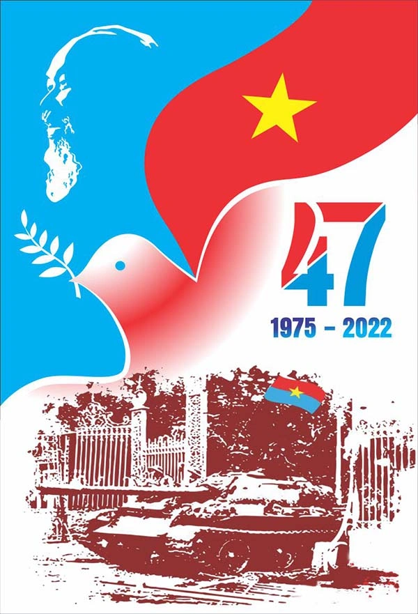 Mẫu Poster Chào Mừng Ngày Thống Nhất Đất Nước 30/4 & Quốc Tế Lao Động 1/5 - File CDR