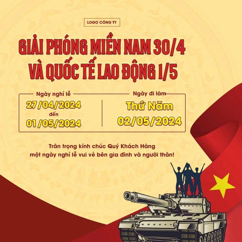Mẫu Banner Chào Mừng Ngày Lễ 30/4 - 1/5 File PSD Thiết Kế Chuyên Nghiệp