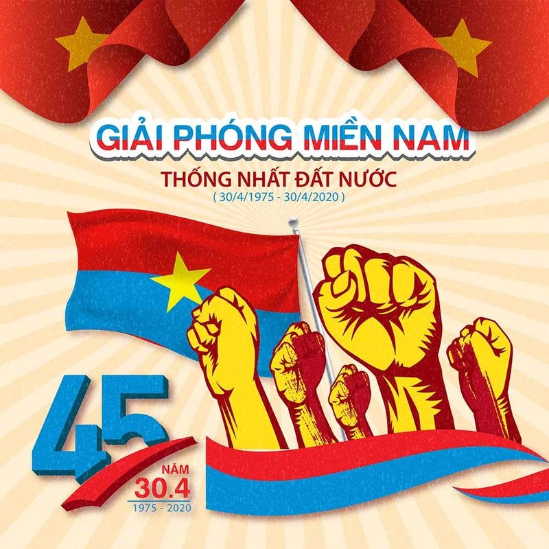 Mẫu Poster Chào Mừng Ngày Giải Phóng Miền Nam 30/4 và Quốc Tế Lao Động 1/5 (File Vector)