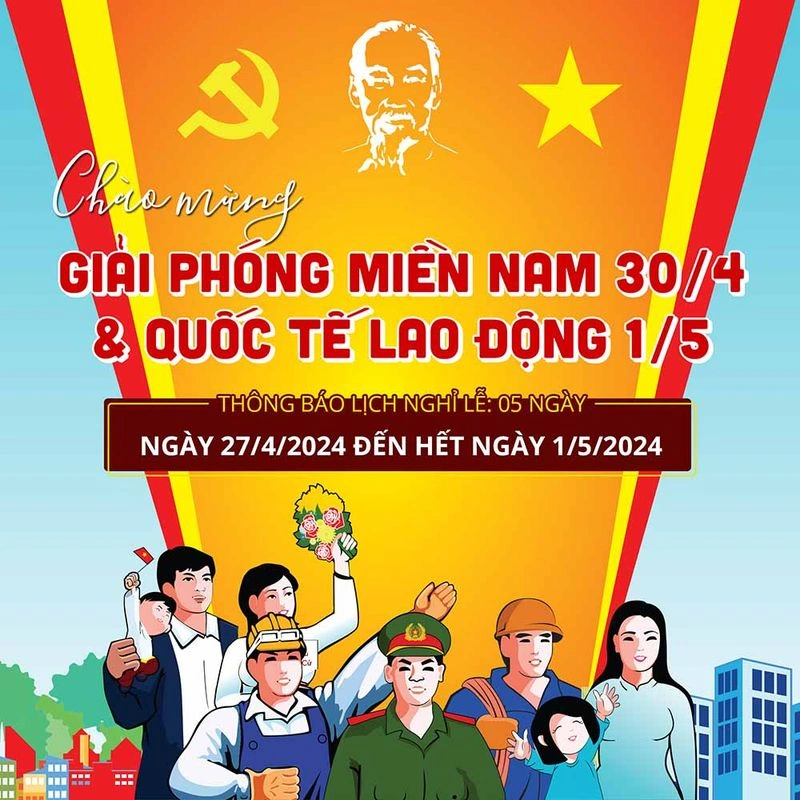 Mẫu Banner Chào Mừng Lễ 30/4 - 1/5 File PSD Thiết Kế Chuyên Nghiệp