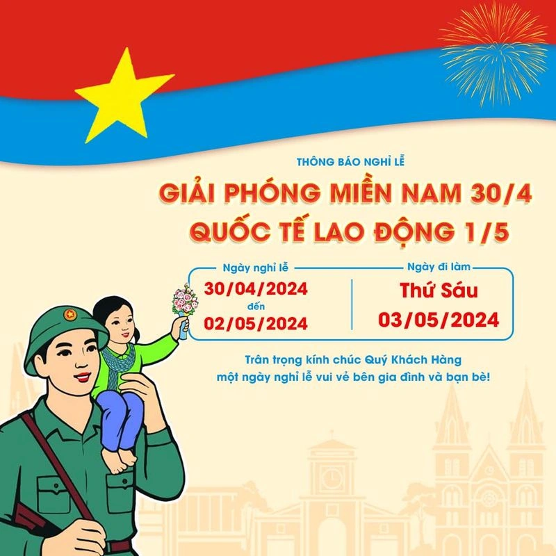 Mẫu Banner Thông Báo Lịch Nghỉ Lễ 30/4 và 1/5 File PSD Chuyên Nghiệp