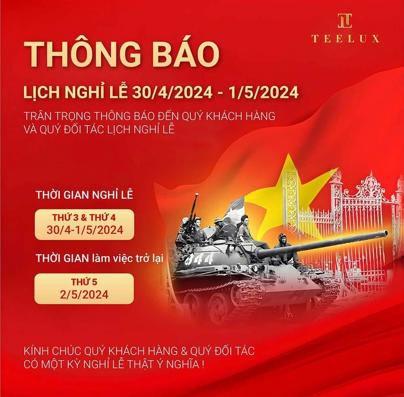 Mẫu Poster Thông Báo Nghỉ Lễ 30/4 và 1/5 File Vector Chuẩn, Đẹp